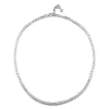 KEYNES 18K WHITE GOLD AND BAGUETTE DIAMOND TENNIS NECKLACE