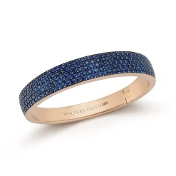 LYTTON 18K GOLD AND ALL PAVE BLUE SAPPHIRE BOMBE BRACELET