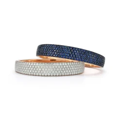 LYTTON 18K GOLD AND ALL PAVE BLUE SAPPHIRE BOMBE BRACELET