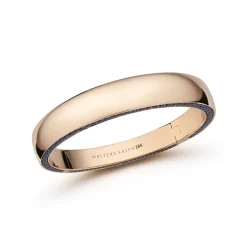 LYTTON 18K GOLD AND BLUE SAPPHIRE EDGE BOMBE BANGLE BRACELET