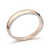 LYTTON 18K GOLD AND DIAMOND EDGE BOMBE BANGLE BRACELET