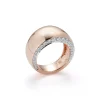 LYTTON 18K GOLD BOMBE RING WITH DIAMOND EDGES