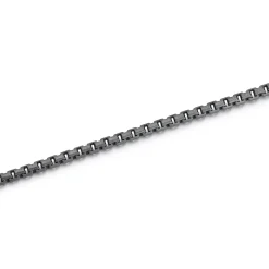MEN'S STERLING SILVER AND BLACK RHODIUM BOX CHAIN NECKLACE