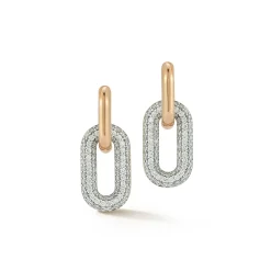 MORRELL 18K GOLD AND DIAMOND DROP HUGGIE EARRINGS