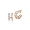 MORRELL 18K GOLD AND DIAMOND ELONGATED LINK HOOP EARRINGS