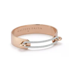 MORRELL 18K GOLD CUFF BRACELET WITH ELONGATED DIAMOND LINK
