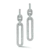 MORRELL 18K WHITE GOLD AND ALL DIAMOND DROP EARRINGS