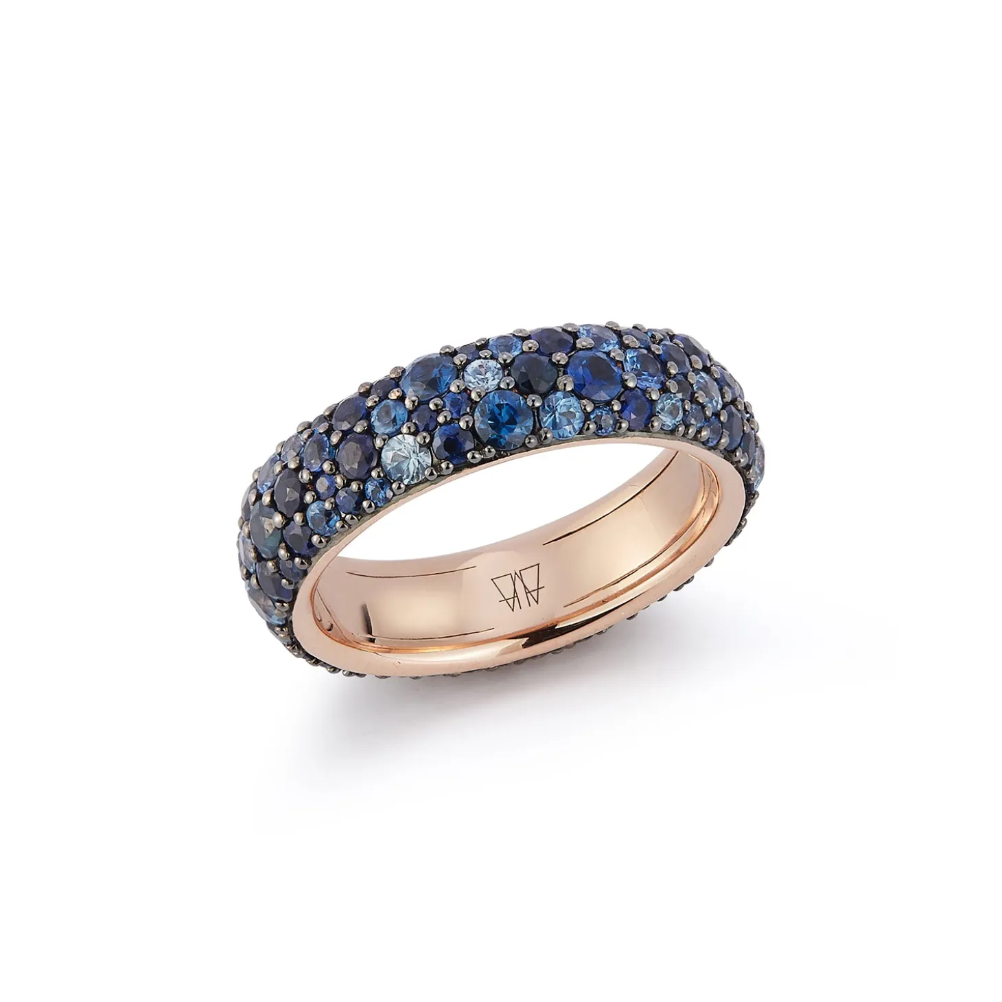 OC X WF 18K GOLD AND BLUE SAPPHIRE BAND RING