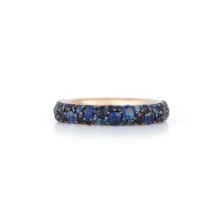 OC X WF 18K GOLD AND BLUE SAPPHIRE BAND RING