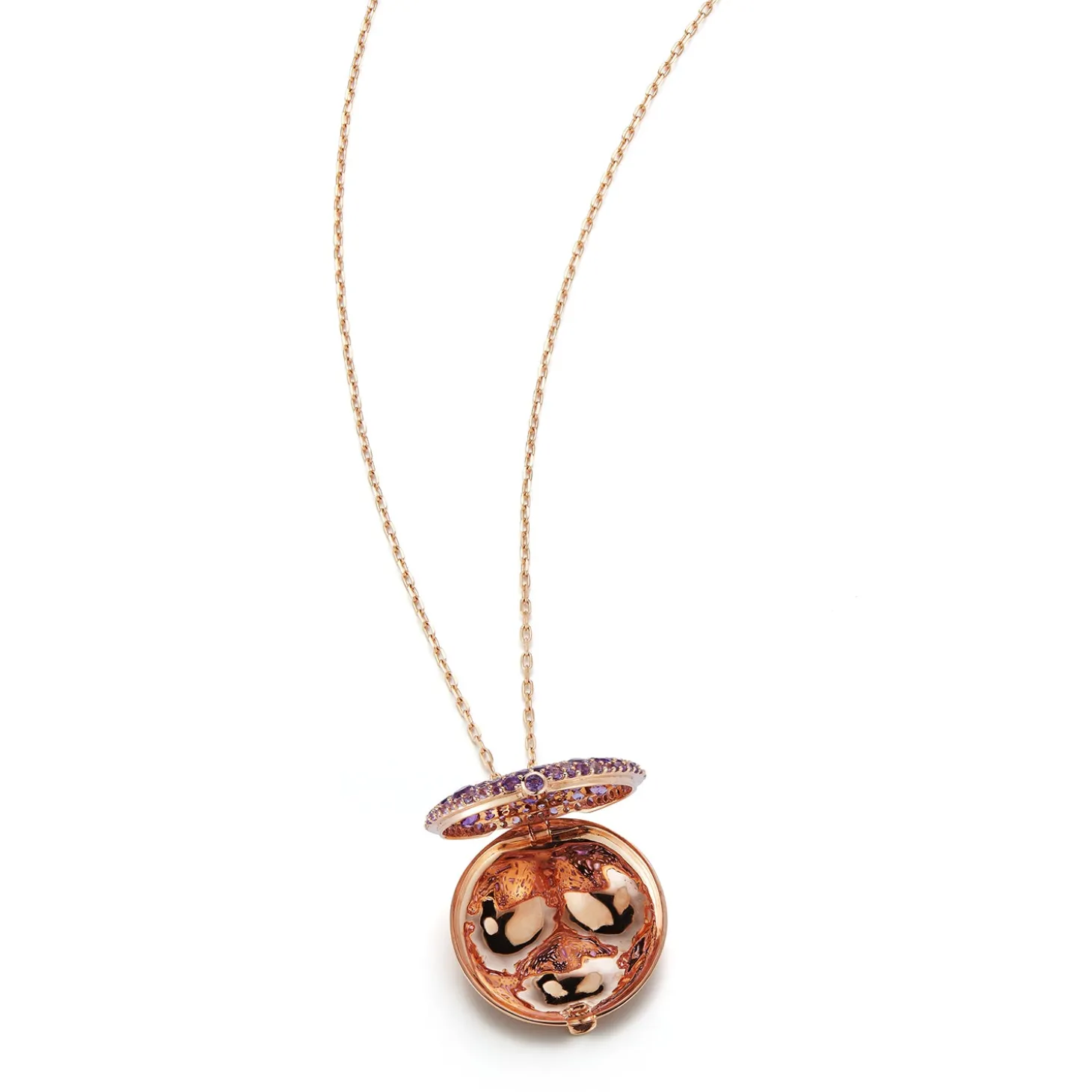OC X WF 18K LARGE AMETHYST PEBBLE LOCKET