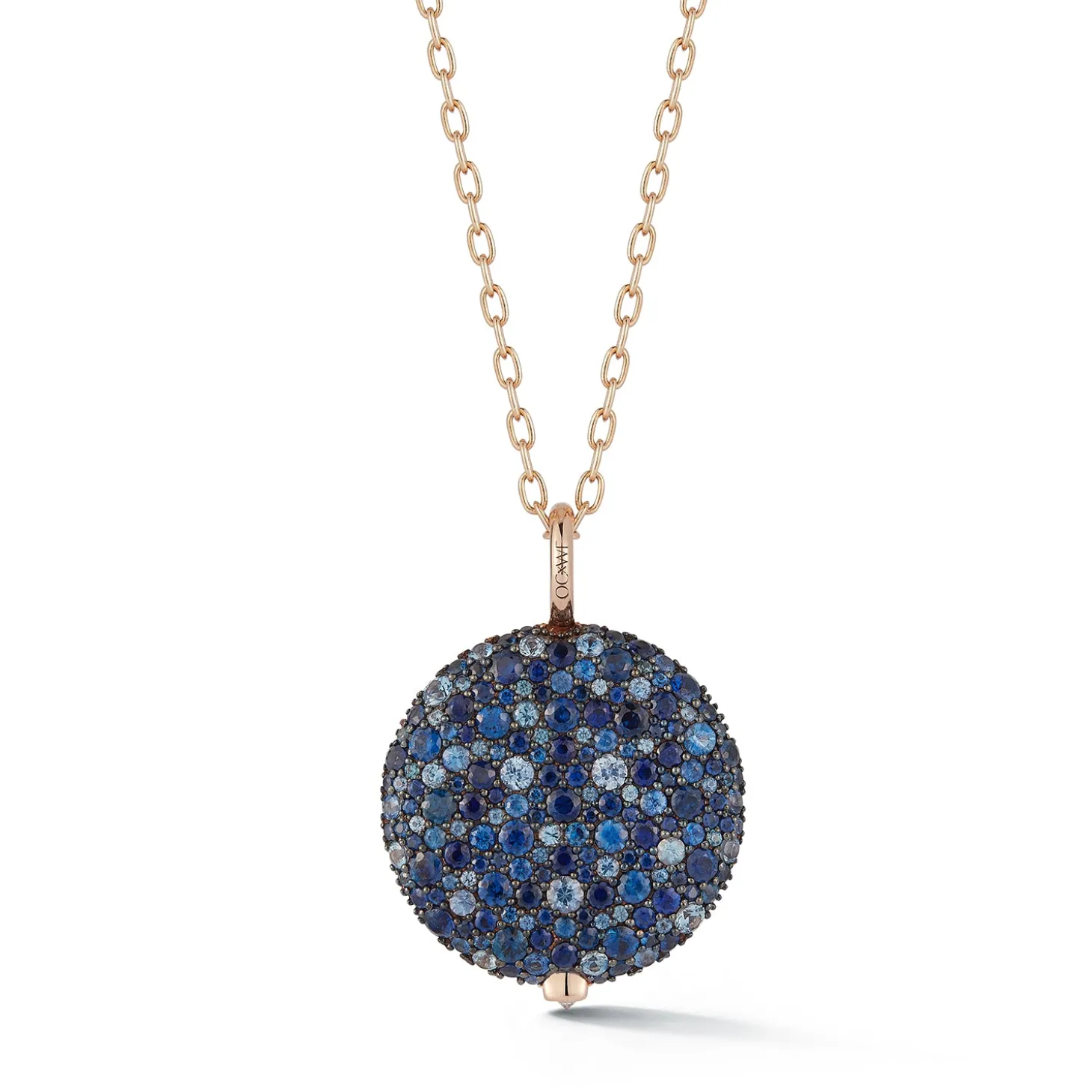 OC X WF 18K LARGE BLUE SAPPHIRE PEBBLE LOCKET
