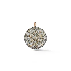 OC X WF 18K LARGE CHAMPAGNE DIAMOND PEBBLE LOCKET