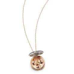 OC X WF 18K LARGE CHAMPAGNE DIAMOND PEBBLE LOCKET