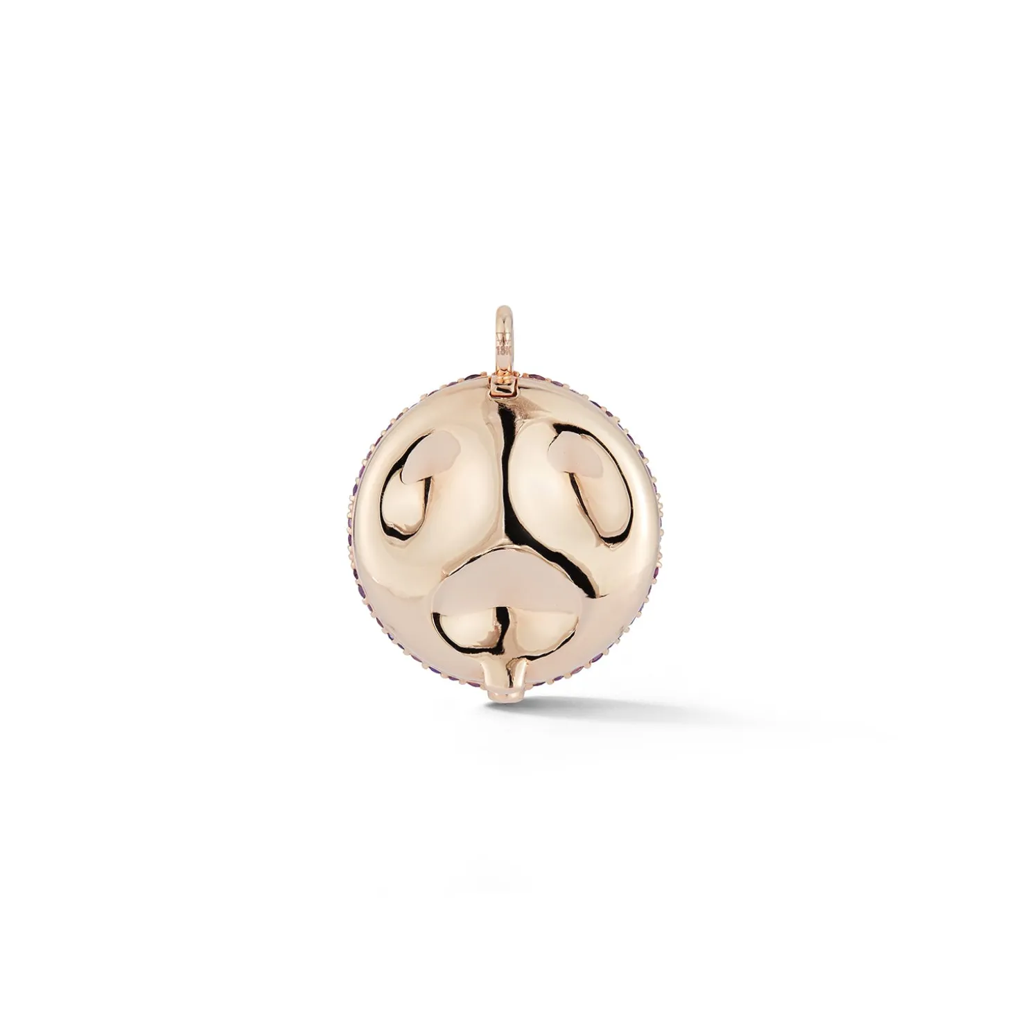 OC X WF 18K LARGE DIAMOND PEBBLE LOCKET