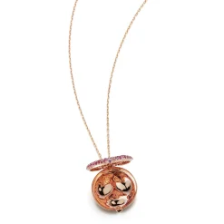 OC X WF 18K LARGE PINK SAPPHIRE PEBBLE LOCKET