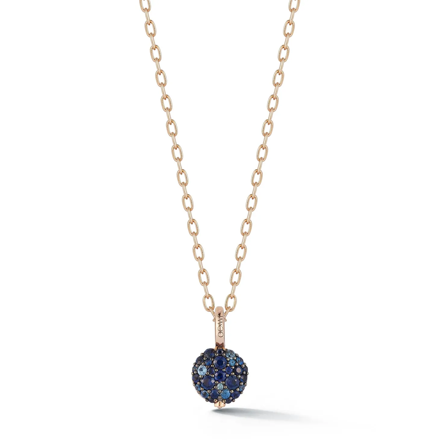 OC X WF 18K SMALL BLUE SAPPHIRE PEBBLE LOCKET