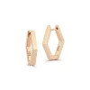 QUENTIN 18K HEXAGON HOOP EARRINGS