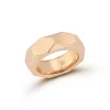 QUENTIN 18K ROSE GOLD FACETED HEXAGON PATTERN BAND MEN'S RING