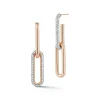 SAXON 18K AND DIAMOND MIX MATCHED 2 DROP ELONGATED LINK EARRING