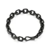 SAXON 18K BLACK GOLD AND BLACK DIAMOND CABLE CHAIN LINK BRACELET