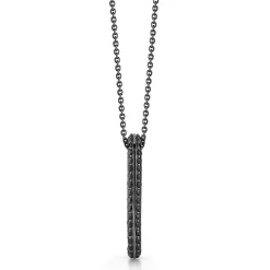 SAXON 18K BLACK GOLD AND BLACK DIAMOND JUMBO LINK NECKLACE