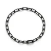 SAXON 18K BLACK GOLD CHAIN LINK BRACELET WITH ELONGATED BLACK DIAMOND CLASP