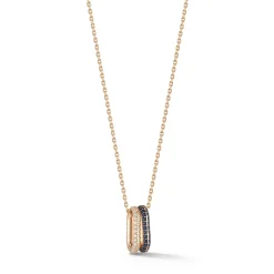 SAXON 18K GOLD ALL BLUE SAPPHIRE MINI SINGLE LINK NECKLACE