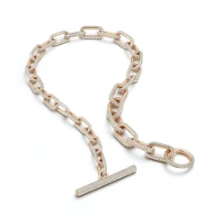 SAXON 18K GOLD ALL DIAMOND GRADUATING JUMBO LINK CHOKER