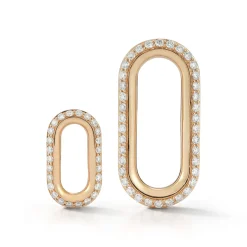 SAXON 18K GOLD ALL DIAMOND PAVE LINK NECKLACE