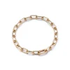 SAXON 18K GOLD CHAIN LINK BRACELET WITH ELONGATED CLASP