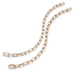 SAXON 18K GOLD CHAIN LINK BRACELET WITH ELONGATED CLASP