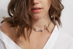 SAXON 18K TWO TONE GRADUATING CHAIN LINK CHOKER