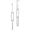 SAXON STERLING SILVER 3 DROP ELONGATED CHAIN LINK EARRINGS