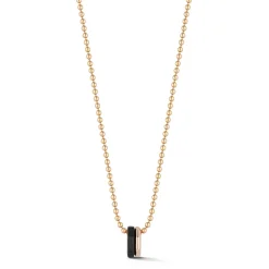 SYDNEY 18K ROSE GOLD AND EBONY OCTAGON BEAD NECKLACE