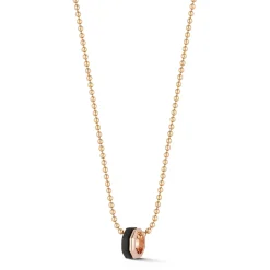 SYDNEY 18K ROSE GOLD AND EBONY OCTAGON BEAD NECKLACE