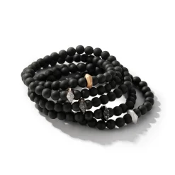 SYDNEY 18K ROSE GOLD, BLACK DIAMOND AND ONYX ORIGAMI BEADED BRACELET