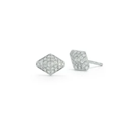 SYDNEY 18K WHITE GOLD AND DIAMOND MINI ORIGAMI STUD EARRINGS