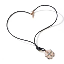 SYDNEY NAPA LEATHER CORD WITH 18K ROSE GOLD CLASP