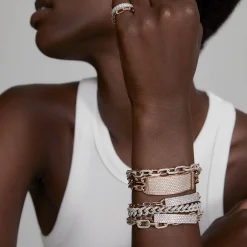 THOBY 18K ALL DIAMOND TUBULAR CUFF RING