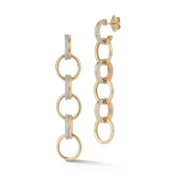 THOBY 18K AND DIAMOND 6 LINK DROP EARRINGS