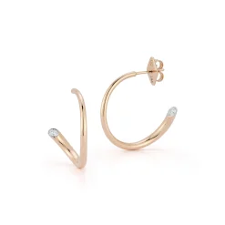 THOBY 18K DIAMOND TUBULAR SMALL HOOP EARRING