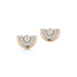 THOBY 18K GOLD AND DIAMOND TUBULAR STUD EARRINGS