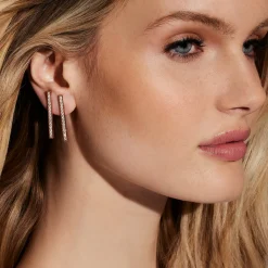 WF CLASSIC 18K AND DIAMOND BAR EARRINGS