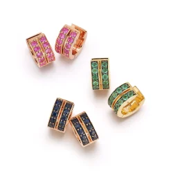 WF CLASSIC 18K AND SAPPHIRE DOUBLE ROW HUGGIES