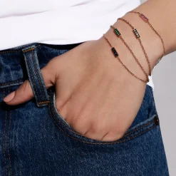 WF CLASSIC 18K GOLD AND CHAMPAGNE DIAMOND BAR BRACELET