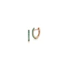 WF CLASSIC 18K GOLD AND GREEN EMERALD SINGLE ROW HUGGIES