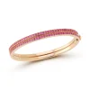 WF CLASSIC 18K GOLD AND PINK SAPPHIRE DOUBLE ROW BANGLE BRACELET