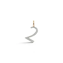 WOOLF 18K GOLD AND DIAMOND INITIAL AND NUMBER CHARMS