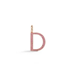 WOOLF 18K ROSE GOLD AND SAPPHIRE INITIAL AND NUMBER CHARMS