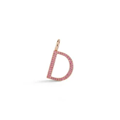 WOOLF 18K ROSE GOLD AND SAPPHIRE INITIAL AND NUMBER CHARMS